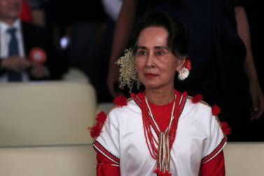 Myanmar State Counsellor Aung San Su Kyi attends the Myanmar Ethnics Culture Festival in Yangon on February 1, 2020. AFP