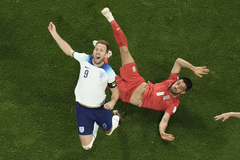 Morteza Pouraliganji 4:  Part of Iran’s five-man defence that attempted to sit deep from start and keep out England’s attackers … a plan that went out the window in disastrous first half. Booked early in second half for poor tackle from behind on Kane. AP