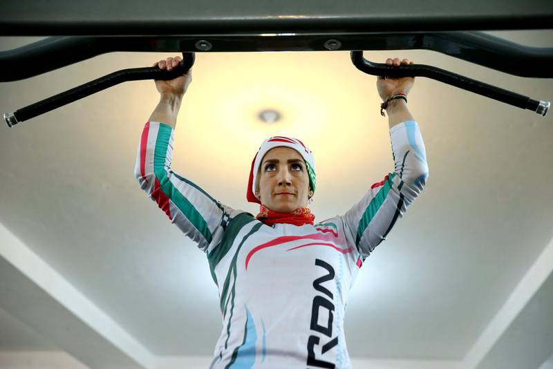 Gyms in the Islamic Republic, including the facility where she practices on an artificial climbing wall, have separate and limited hours for women.