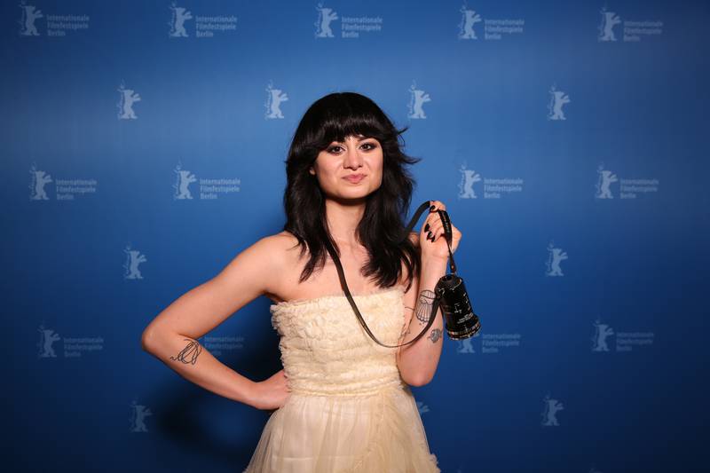 Film director Kurdwin Ayub won the Best First Feature Award for her film 'Sonne' at the Berlin International Film Festival. AP