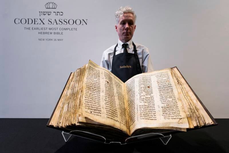 The book, which dates from the ninth or 10th century,will come up for auction at Sotheby’s in New York in May for the first time in more than 30 years. EPA