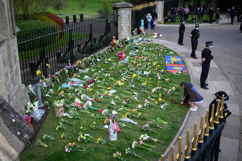 Floral tributes outside Windsor Castle. Getty Images