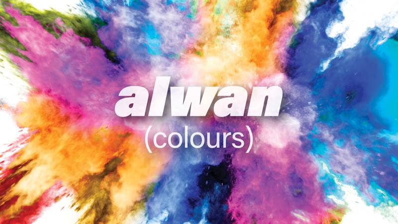 'Alwan': Arabic word for colours can paint and reveal.