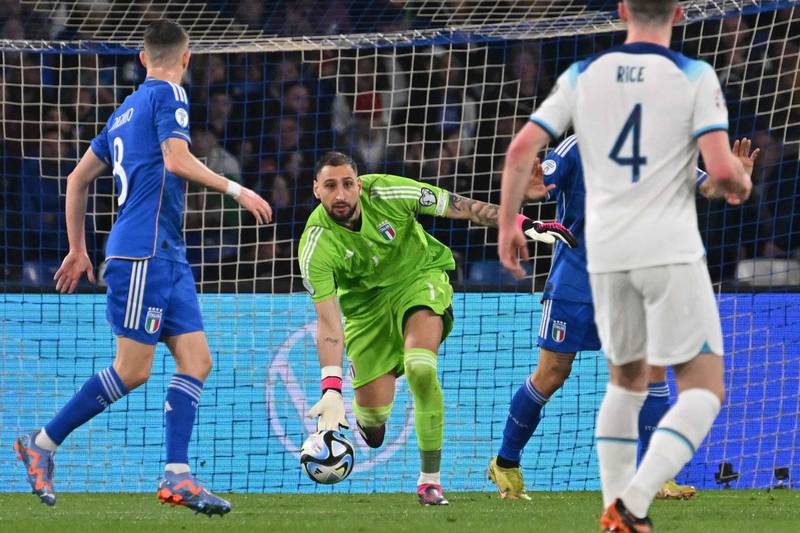 ITALY RATINGS: Gianluigi Donnarumma - 6. Displayed excellent reflexes to tip a Bellingham shot over the bar in the 12th minute. Had next to nothing to do in the second half. AFP