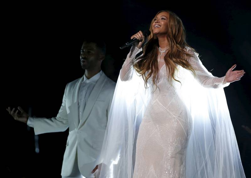 Beyonce performs 'Take My Hand' at the 57th annual Grammy Awards in Los Angeles, California on February 8, 2015. Reuters