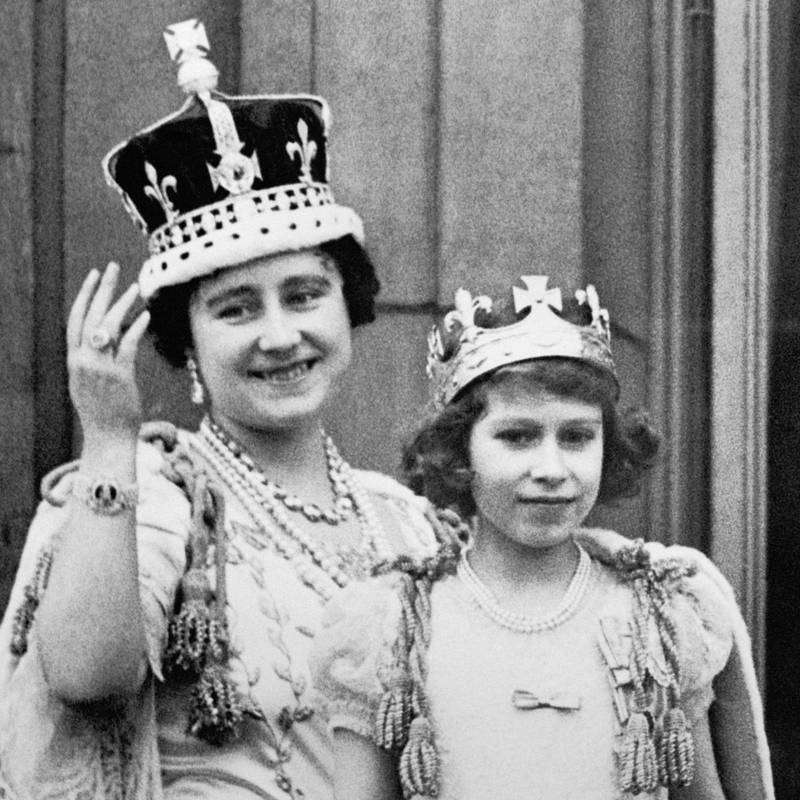 A young Princess Elizabeth (right) with Queen Elizabeth (the Queen Mother) after the coronation of King George VI. PA Wire