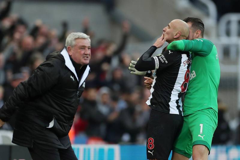 Newcastle United's Jonjo Shelvey celebrates. Reuters
