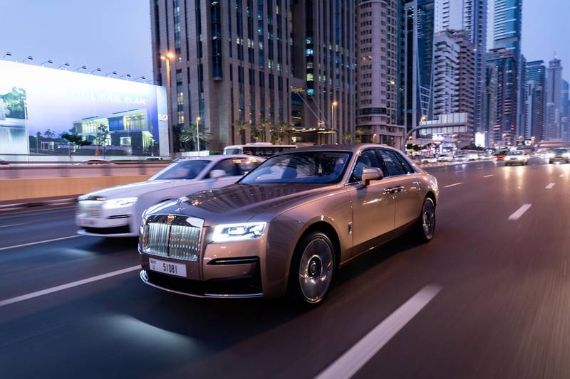 The Rolls-Royce Ghost takes on rush-hour traffic in Dubai. All photos courtesy Rolls-Royce