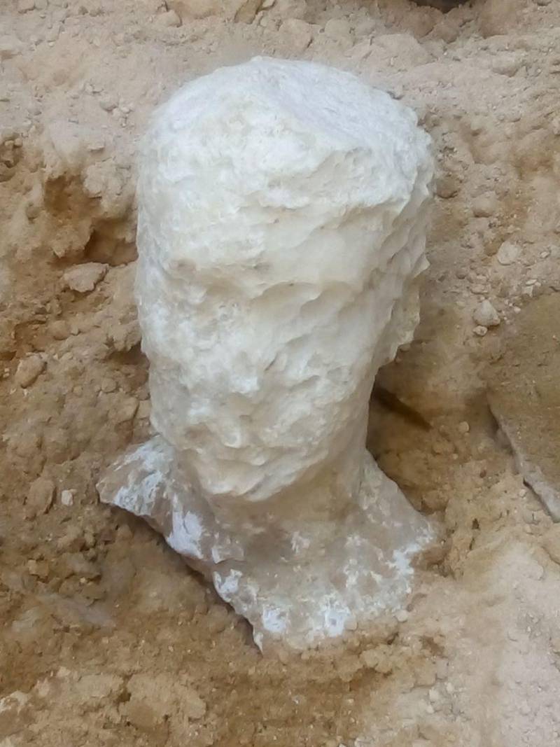 The alabaster head of a man who is believed to be the owner of the disocvered tomb, Sidi Gaber district, Alexandria. EPA