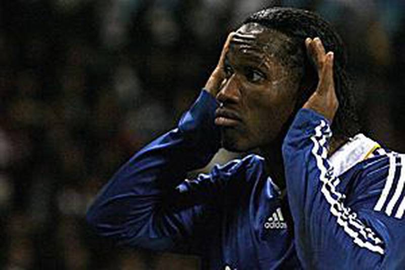Didier Drogba celebrates scoring Chelsea's second goal against Juventus.