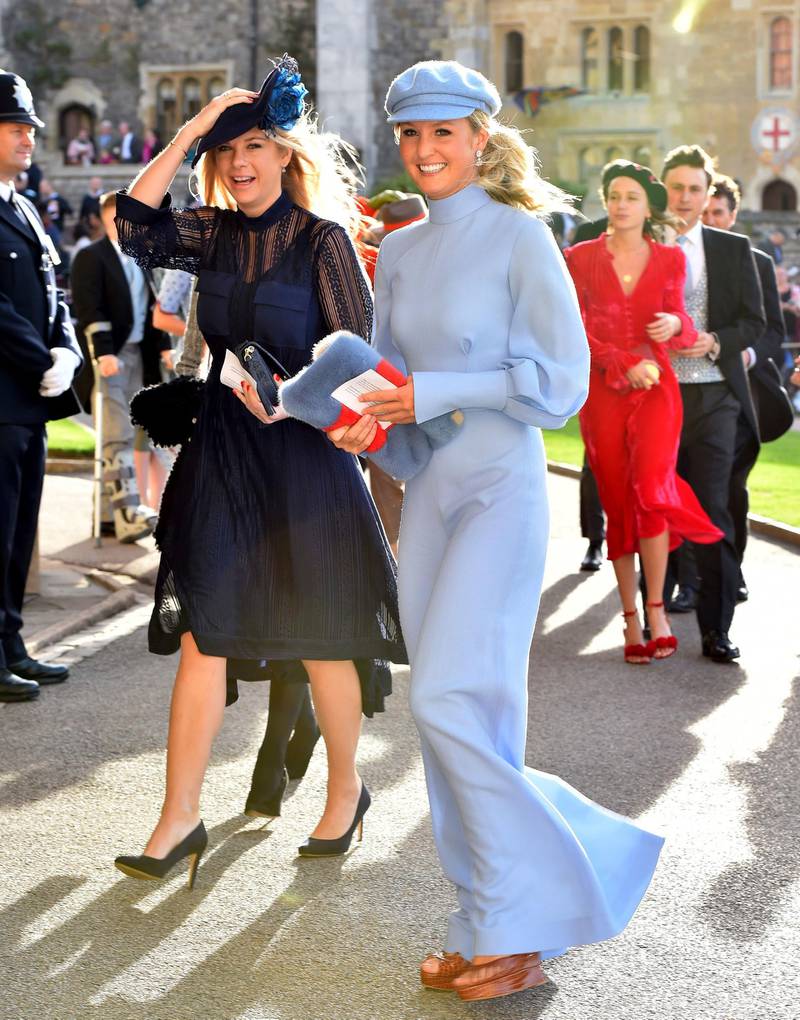 Chelsy Davy, left, arrives for the wedding. AP Photo