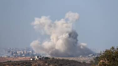 Smoke rises following an Israeli airstrike on Beit Hanoun, Israel. EPA