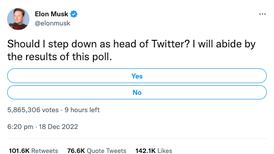 Elon Musk to step down as head of Twitter if poll holds
