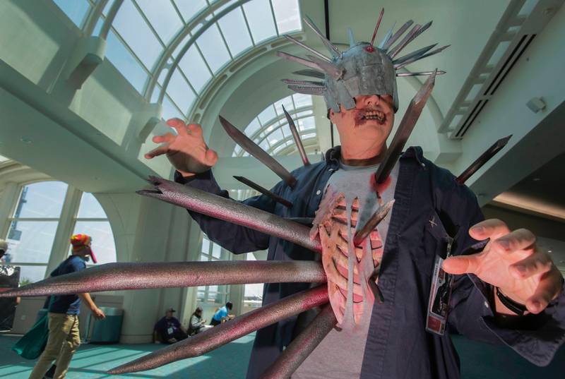 Bruce Steadwell of Phoenix, Arizona, cosplays as the Walking Dead character Winslow during Comic-Con 2017. Bill Wechter / AFP