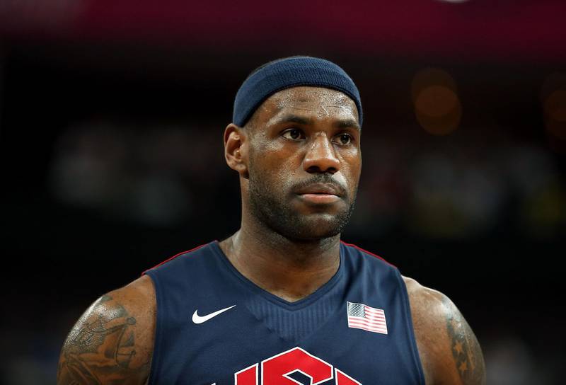 LONDON, ENGLAND - AUGUST 10:  Lebron James #6 of United States during the Men's Basketball semifinal match against Argentina on Day 14 of the London 2012 Olympic Games at the Basketball Arena on August 10, 2012 in London, England.  (Photo by Christian Petersen/Getty Images)  *** Local Caption ***  AL15OC-CROWNS-LEBRON.jpg
