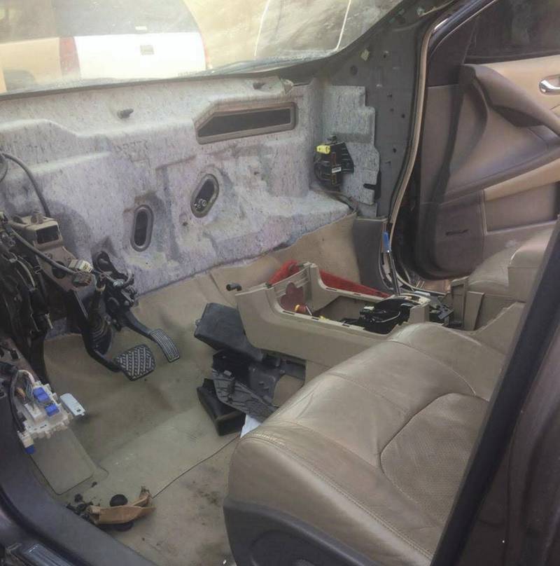 The Al Hammadi family's car had to be stripped to find the snake. 