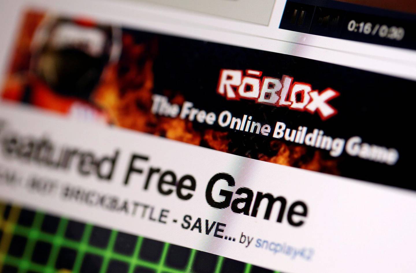 The Roblox website is displayed on a computer screen in this arranged photograph in London, U.K., on Wednesday, Aug. 29, 2012. Roblox designs and develops a wide rage of online games, such as internet three-dimensional (3D) games and tutorial games for kids. Photographer: Chris Ratcliffe/Bloomberg
