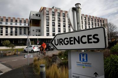 The Lannion-Trestel hospital, where a new variant of Covid-19 has been detected, in Lannion, France. Reuters