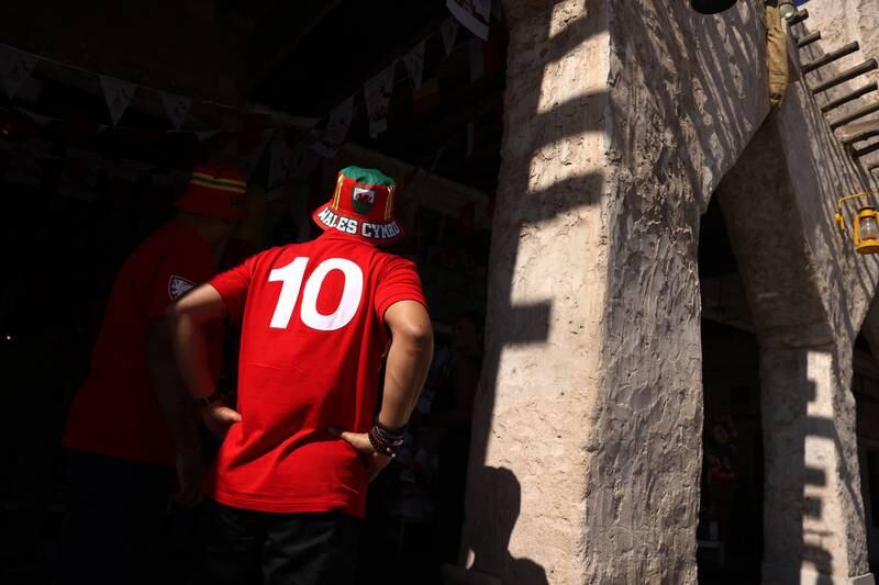 A Wales fan visits a souq in Doha, perhaps to take his mind off the football. Wales must beat England on Tuesday night and rely on a favourable result elsewhere to have any hope of qualifying for the last 16. Getty Images
