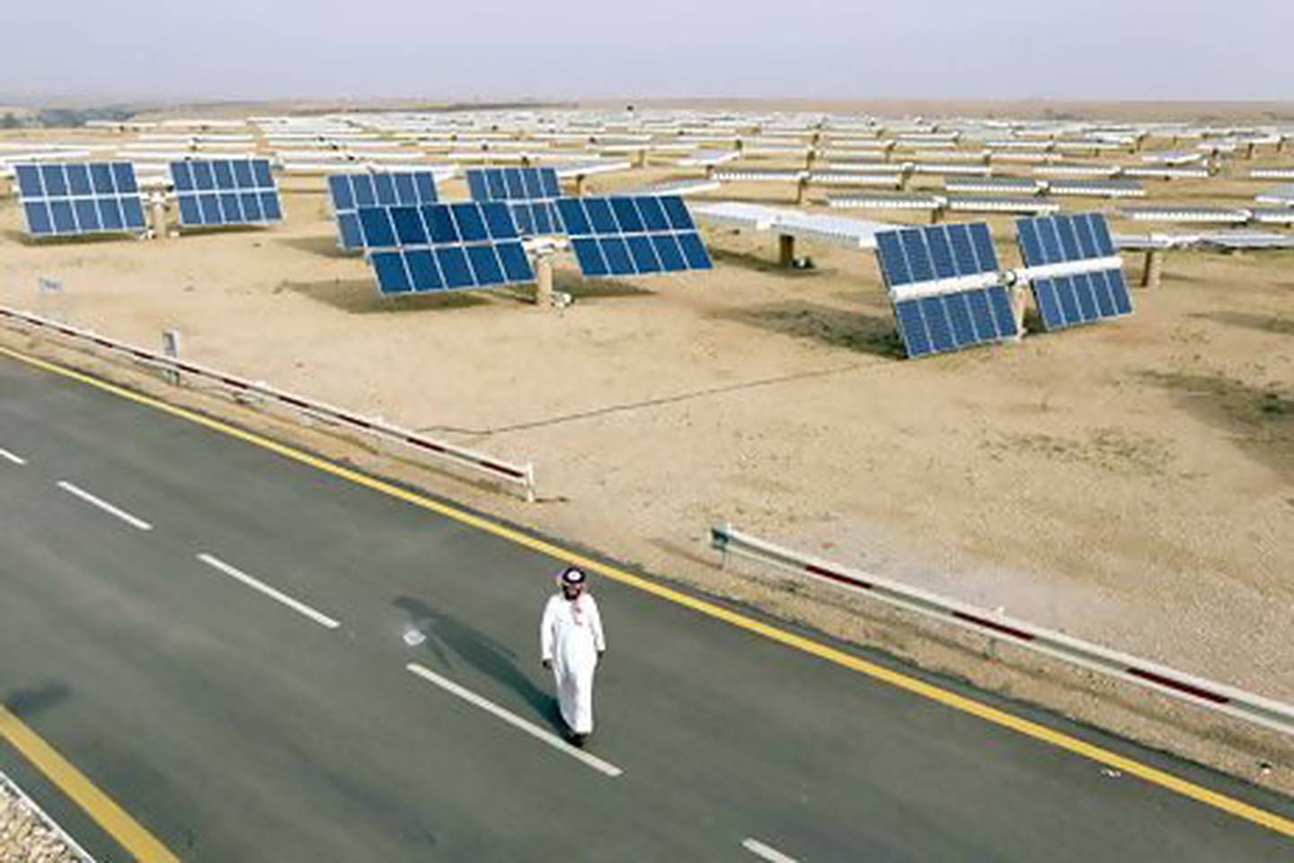 A field of solar panels at the King Abdulaziz City of Sciences and Technology. Saudi Arabia may finally be tapping its other main resource: sunshine. Photo: Fahad Shadeed