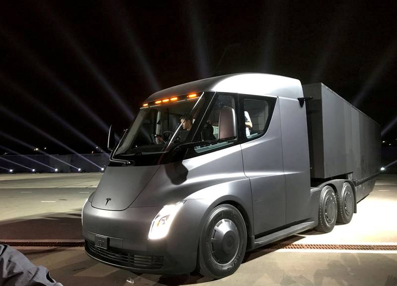 The Tesla Semi, a new electric lorry, is expected to cost $180,000. Reuters