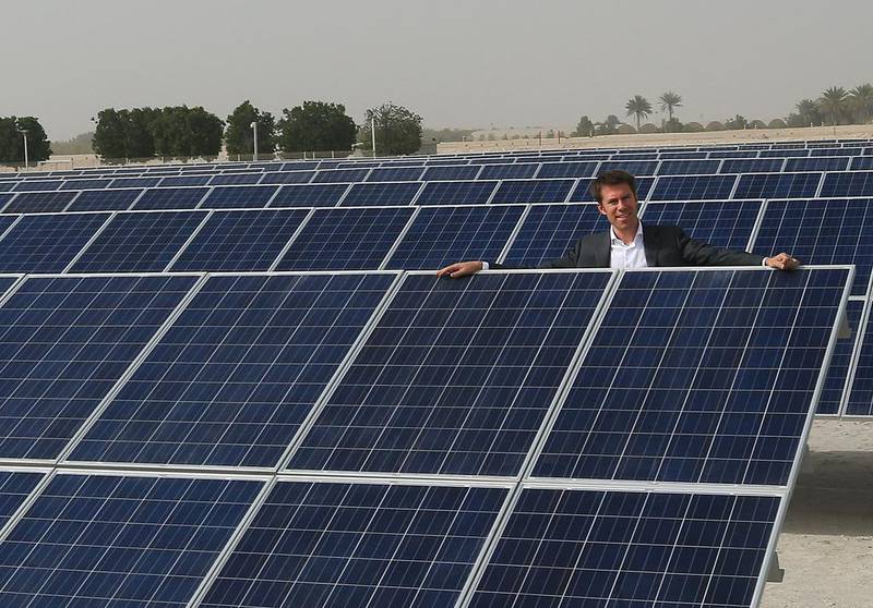 Daniel Zywietz, the chief executive of Enerwhere, was able to raise Dh1 million from crowdfunding in less than a week for his solar power company. Ravindranath K / The National