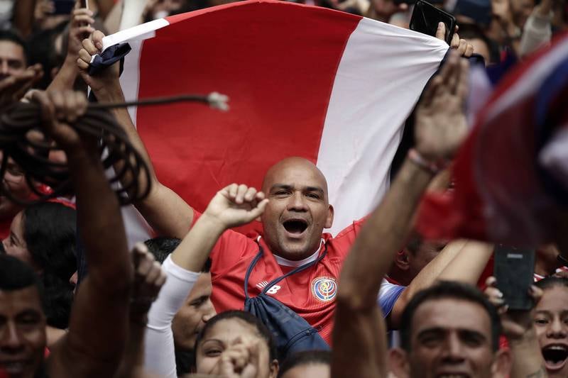 Costa Rican fans celebrate World Cup qualification. EPA