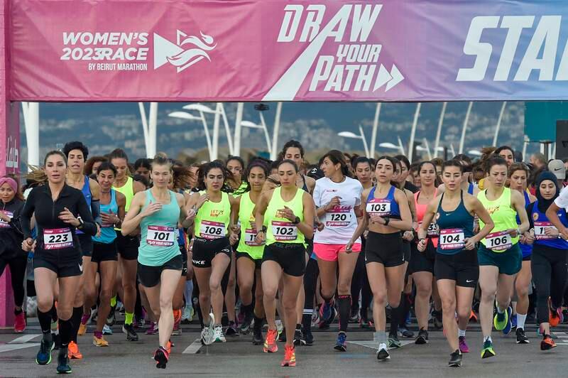 The start of the Women's Race 2023 in Beirut on March 19. EPA