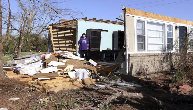 A house was partially blown away by the storm in Amory.  AP