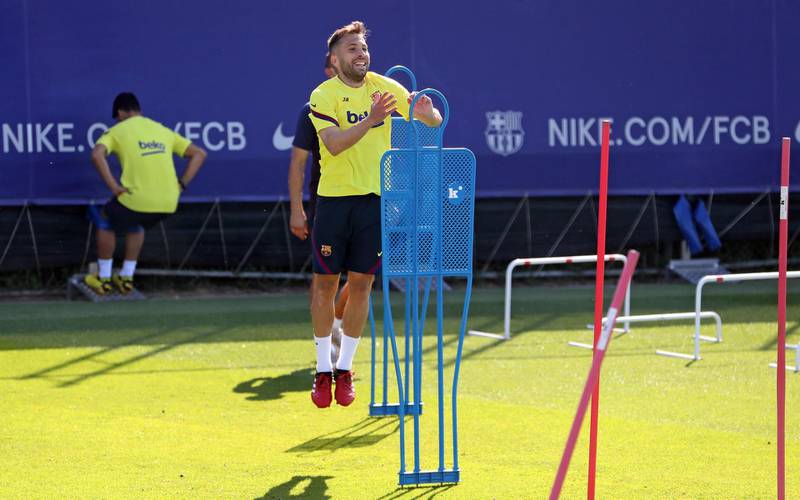 Jordi Alba  during training. Getty