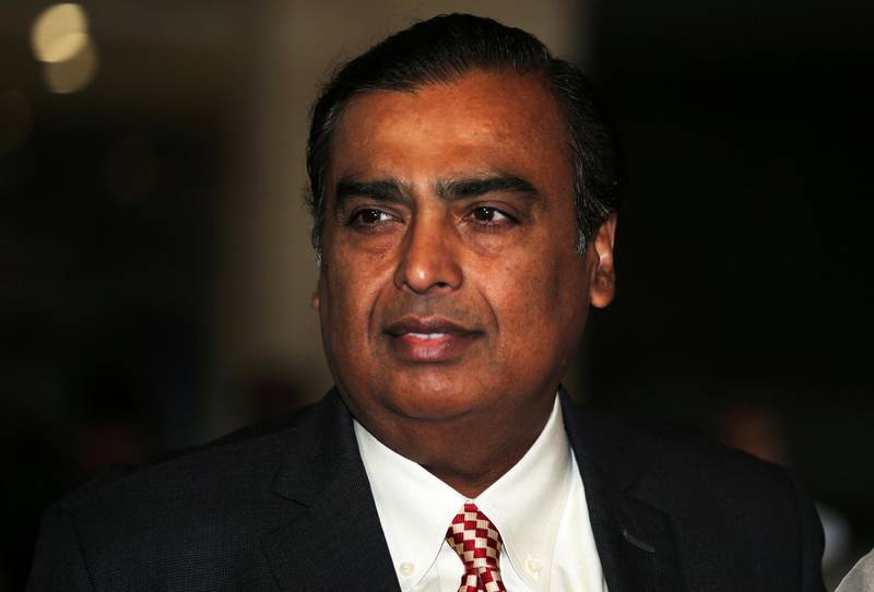 FILE PHOTO: Mukesh Ambani, Chairman and Managing Director of Reliance Industries, arrives to address the company's annual general meeting in Mumbai, India July 5, 2018. REUTERS/Francis Mascarenhas/File Photo