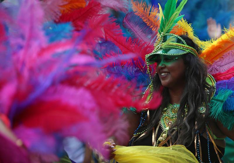 Performers take part in the Notting Hill Carnival. AFP