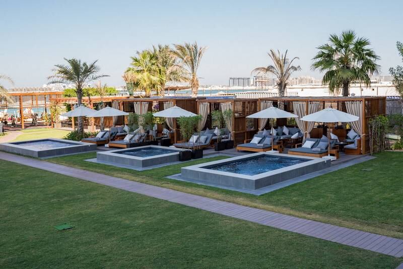Azure Beach Club in Dubai offers plunge pools for six of its cabanas for those who want a little privacy.