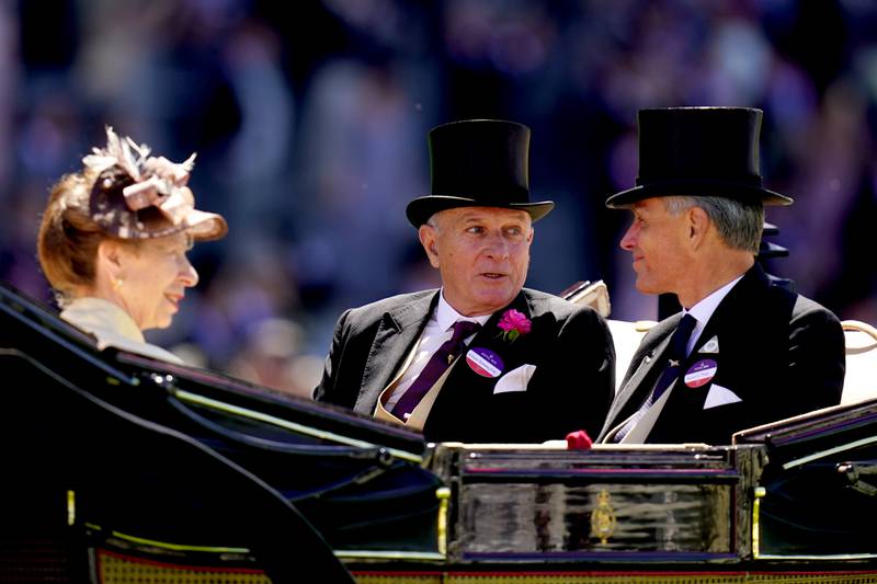 William Nunneley, centre, in the royal procession. PA