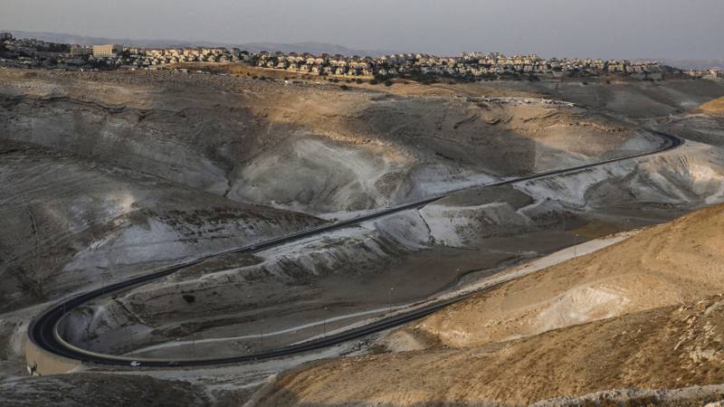 This picture taken from the Palestinian village of al-Sawahre, near the village of Abu Dis in the occupied West Bank on September 20, 2019 shows a view of the Israeli settlement of Maale Adumim.