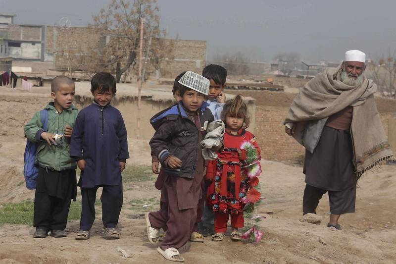 Afghan refugees at the Kabobayan refugee camp in Peshawar. AP Photo