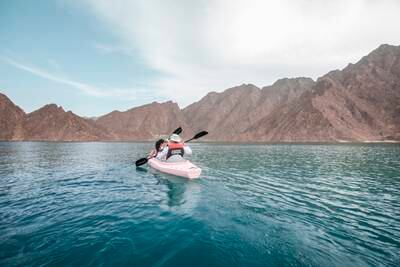 Kayaking at the Hatta Dam is a popular activity at this time of year. Photo: Platinum Heritage