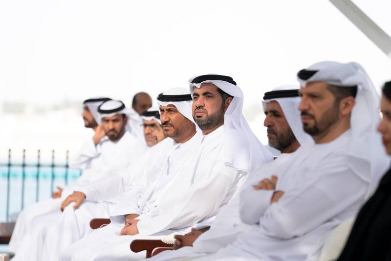 ABU DHABI, UNITED ARAB EMIRATES - March 16, 2020: Guests attend a Sea Palace barza which focused on the UAE’s Covid19 response. 

( Rashed Al Mansoori / Ministry of Presidential Affairs )
---