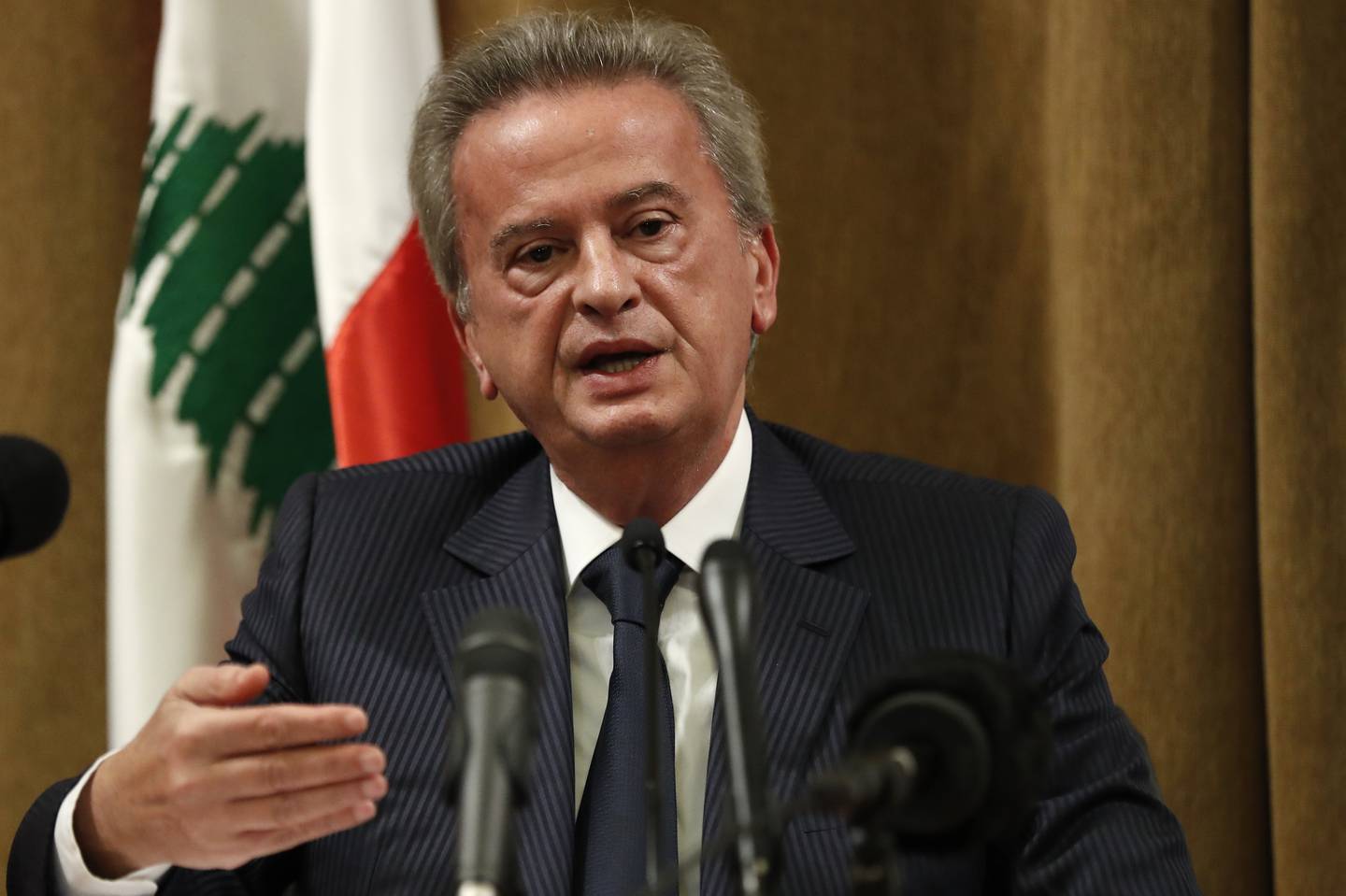 Riad Salameh, governor of Lebanon's Central Bank, who accepted a Finance Ministry request for an inventory on Lebanon's gold reserves in the mid-2020, according to sources. AP