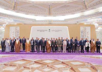 The meeting of national security advisers and representatives of a number of countries and international organisations concludes in ⁧‫Jeddah. Photo: SPA