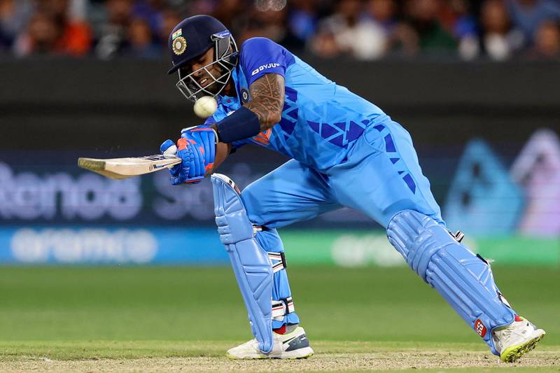 India's Suryakumar Yadav plays a shot during the T20 World Cup match against Zimbabwe at the Melbourne Cricket Ground on November 6, 2022. AFP