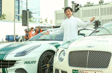 Jackie Chan shooting Kung Fu Yoga in Dubai. Courtesy Gulf Film