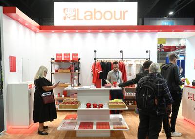 Delegates visit the Labour Party shop. Bloomberg