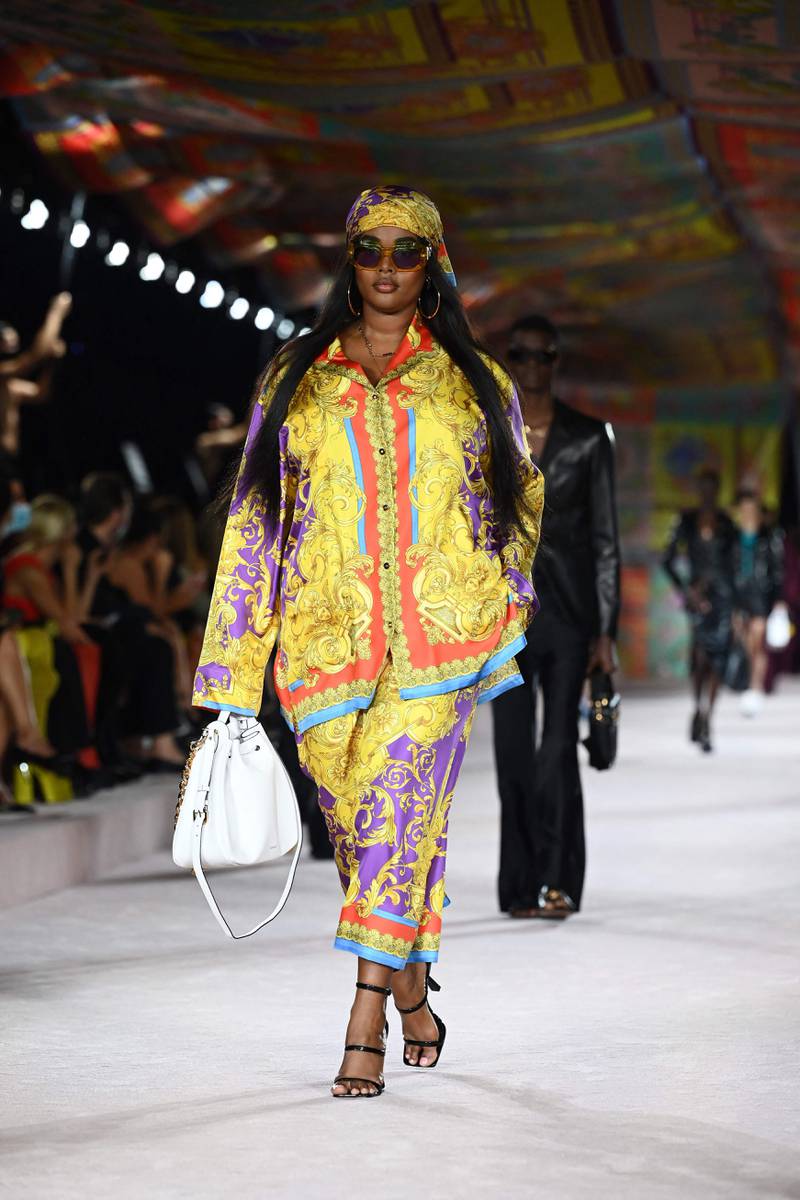 A look from Versace's spring/summer 2022 presentation in Milan. AFP
