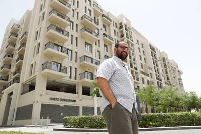 Mohamad Hussein rents a two-bedroom unit at the Town Square Hayat Boulevard Apartments in Dubai. All photos: Pawan Singh / The National