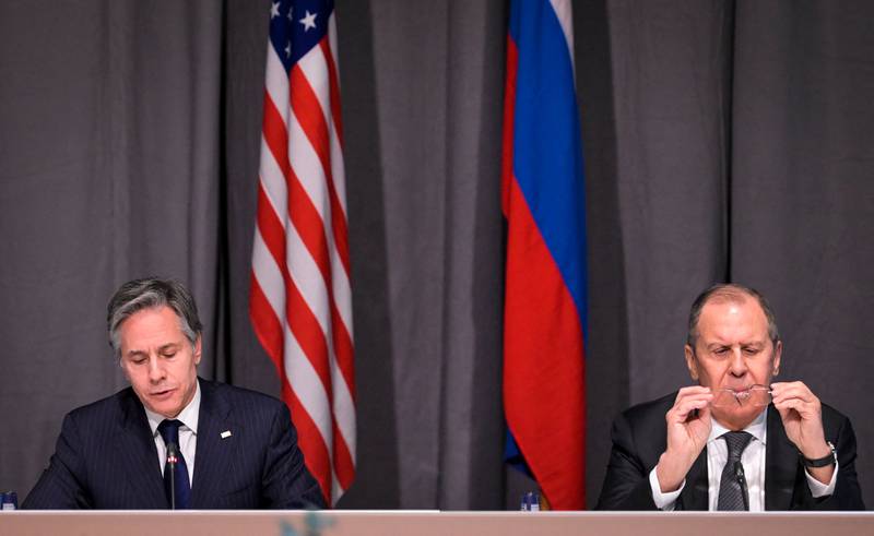 US Secretary of State Antony Blinken and Russian Foreign Minister Sergey Lavrov hold talks on the Ukraine crisis. AFP