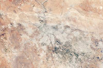 Damascus, Syria, photographed from space in 2013