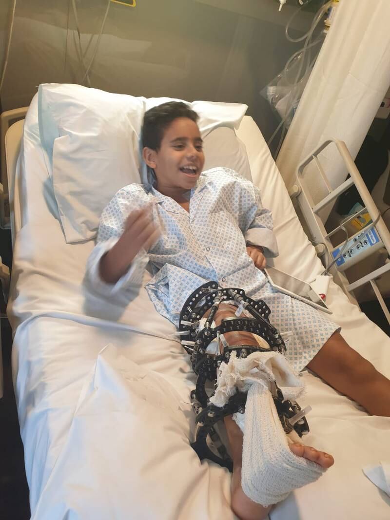 Eyad Emadeldin Mousa Ali, 12, was born with a rare bone deformity that left him with one leg 11cm longer than the other. All photos: Marwa Adel