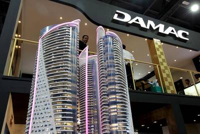 A scale model of Damac Towers by Damac Properties, at the International Property Show. Jeffrey E Biteng / The National