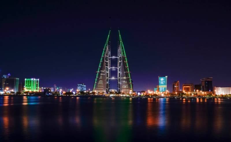 Bahrain landmarks were illuminated in the colours of the Saudi flag to mark Saudi Arabia's National Day on September 23. All photos: Bahrain News Agency